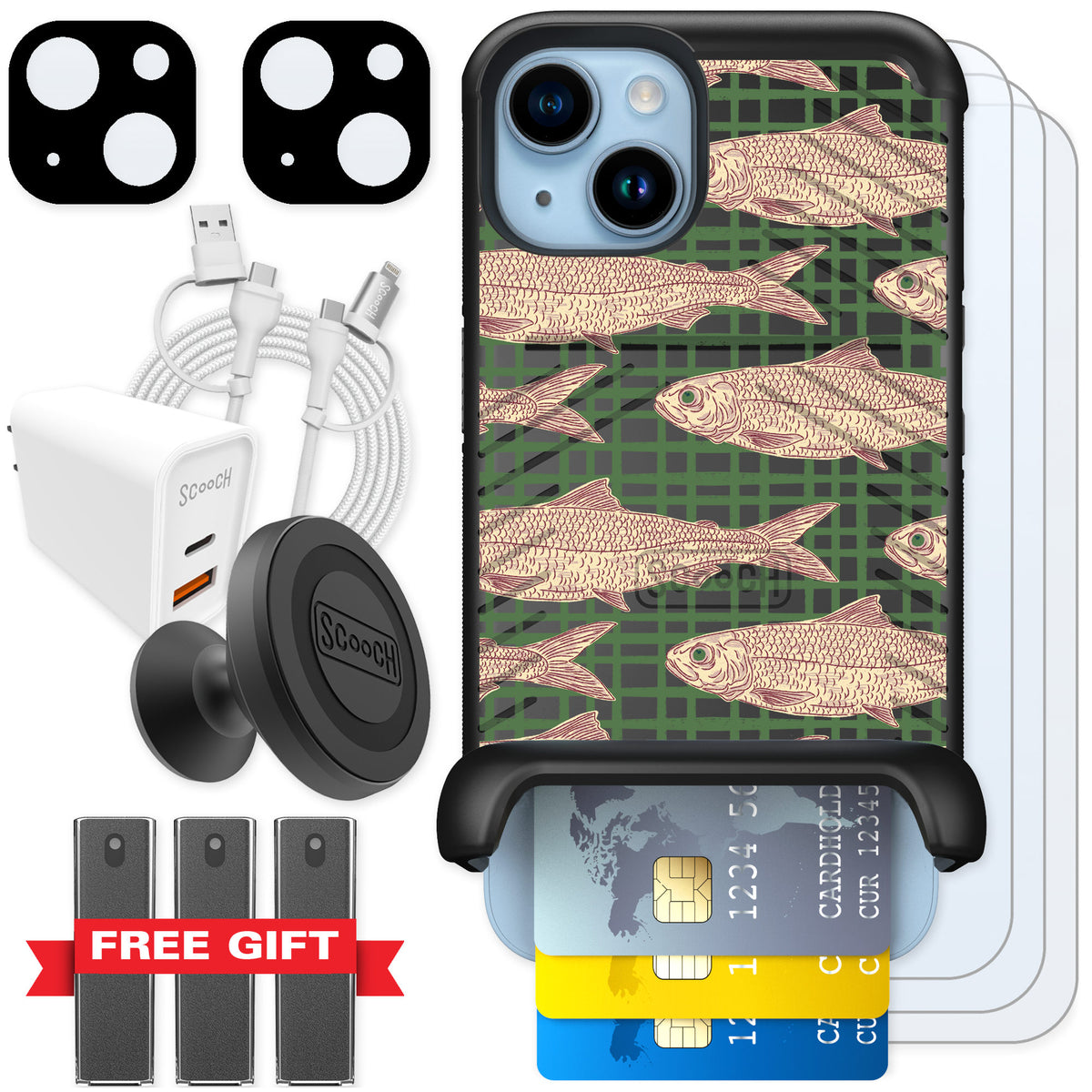 Scooch Wingmate Fresh Catch for iPhone 14 — Ultimate Bundle