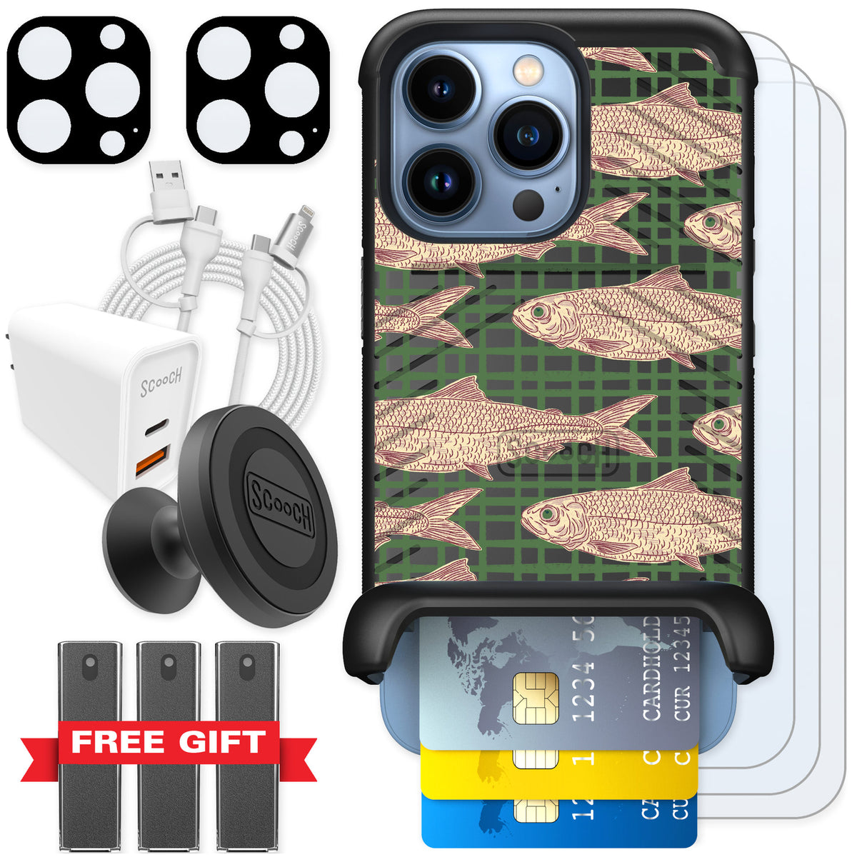 Scooch Wingmate Fresh Catch for iPhone 13 Pro — Ultimate Bundle