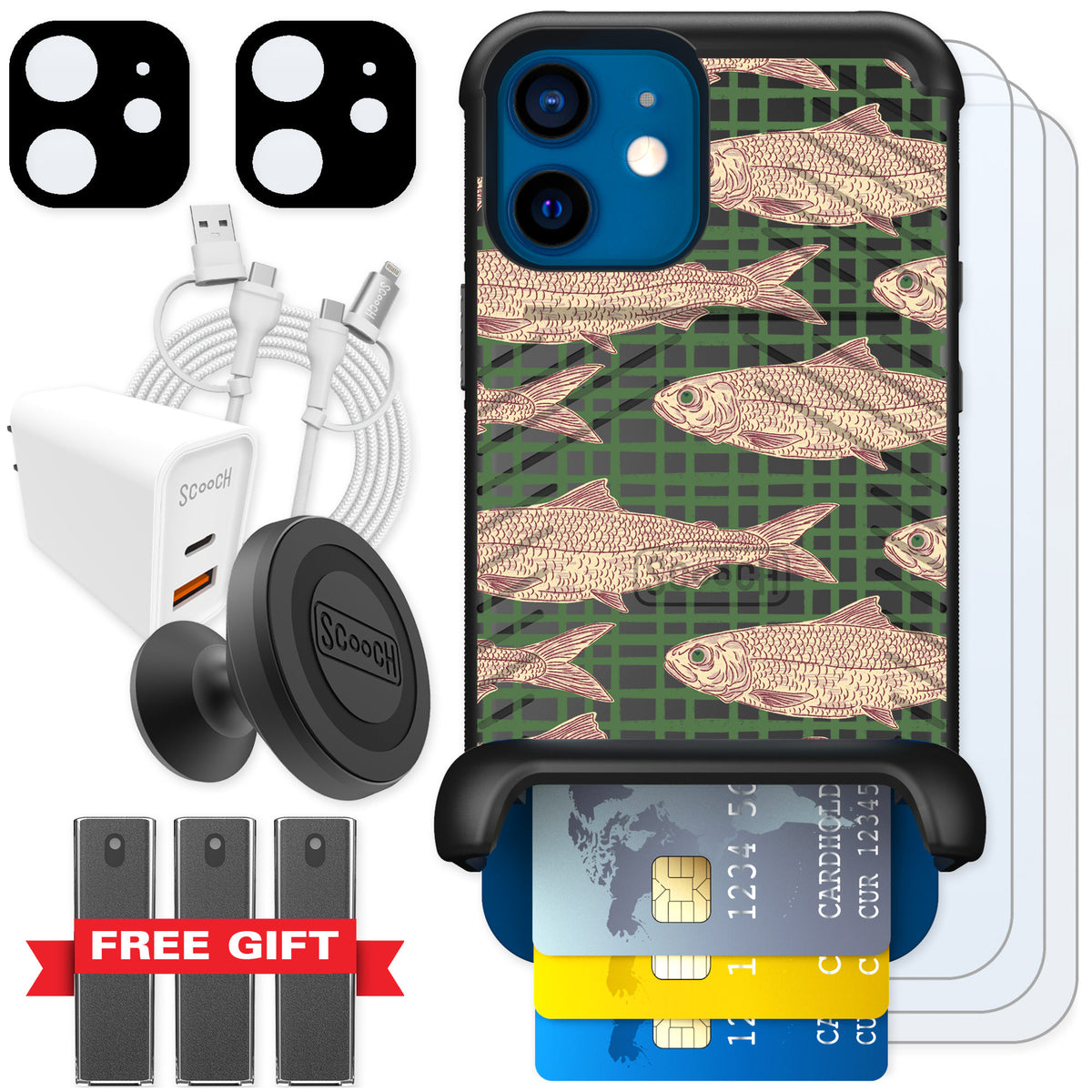 Scooch Wingmate Fresh Catch for iPhone 12 — Ultimate Bundle