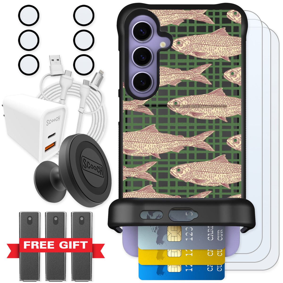 Scooch Wingmate Fresh Catch for Galaxy S24+ — Ultimate Bundle