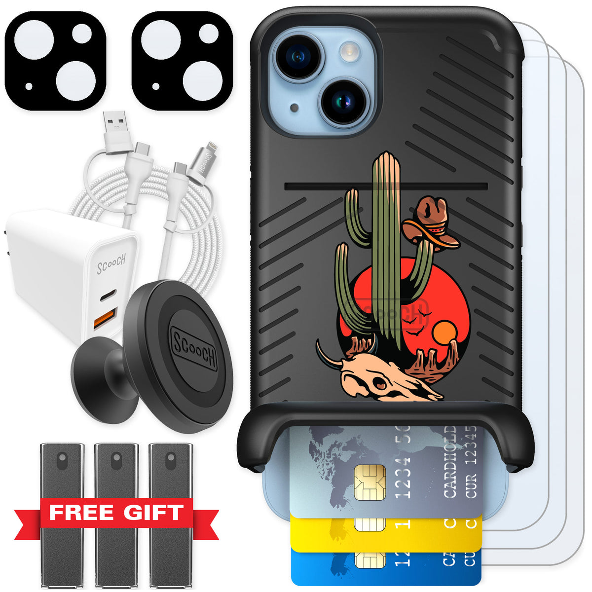 Scooch Wingmate Cactus Flash for iPhone 14 — Ultimate Bundle