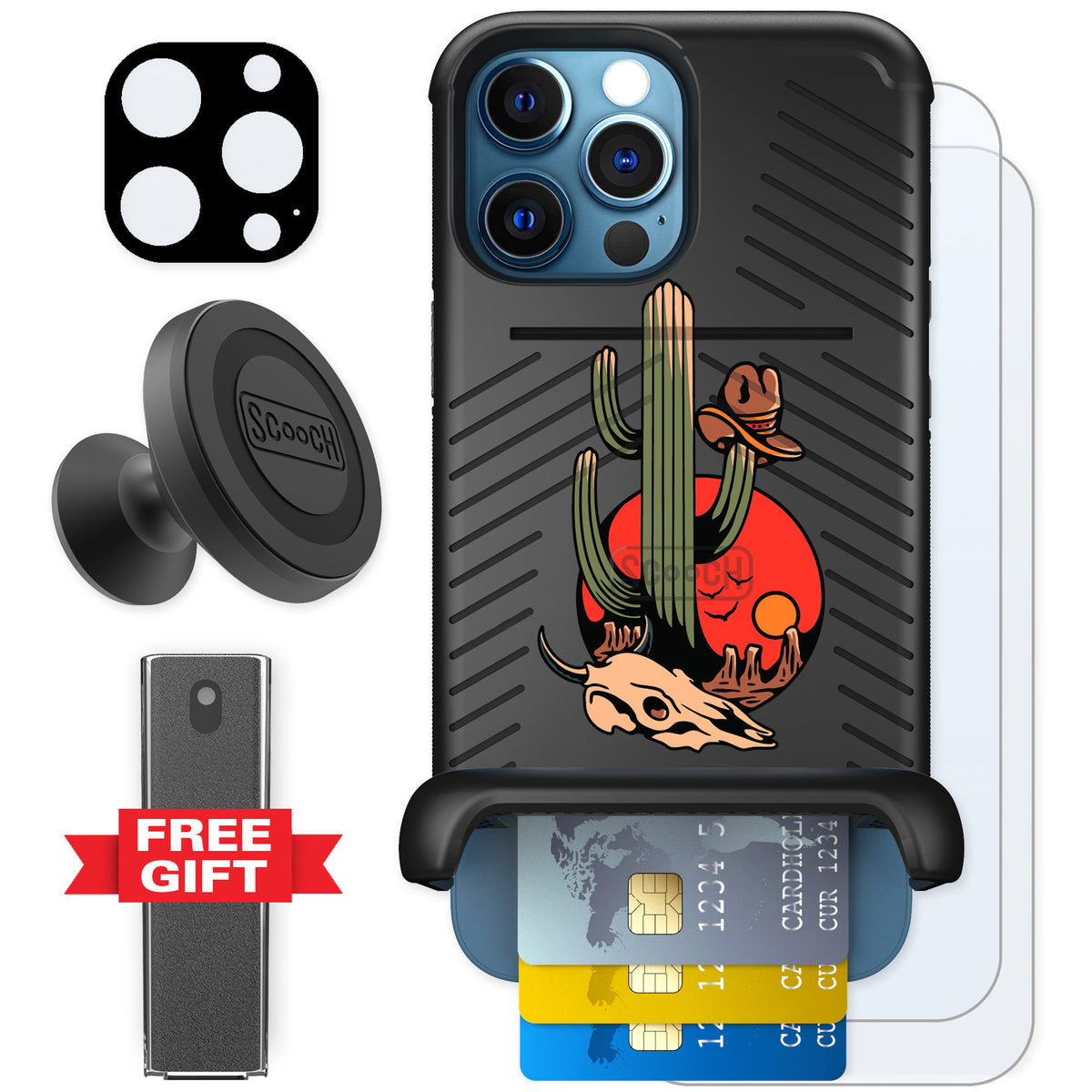 Scooch Wingmate Cactus Flash for iPhone 12 Pro Max — Defender Bundle