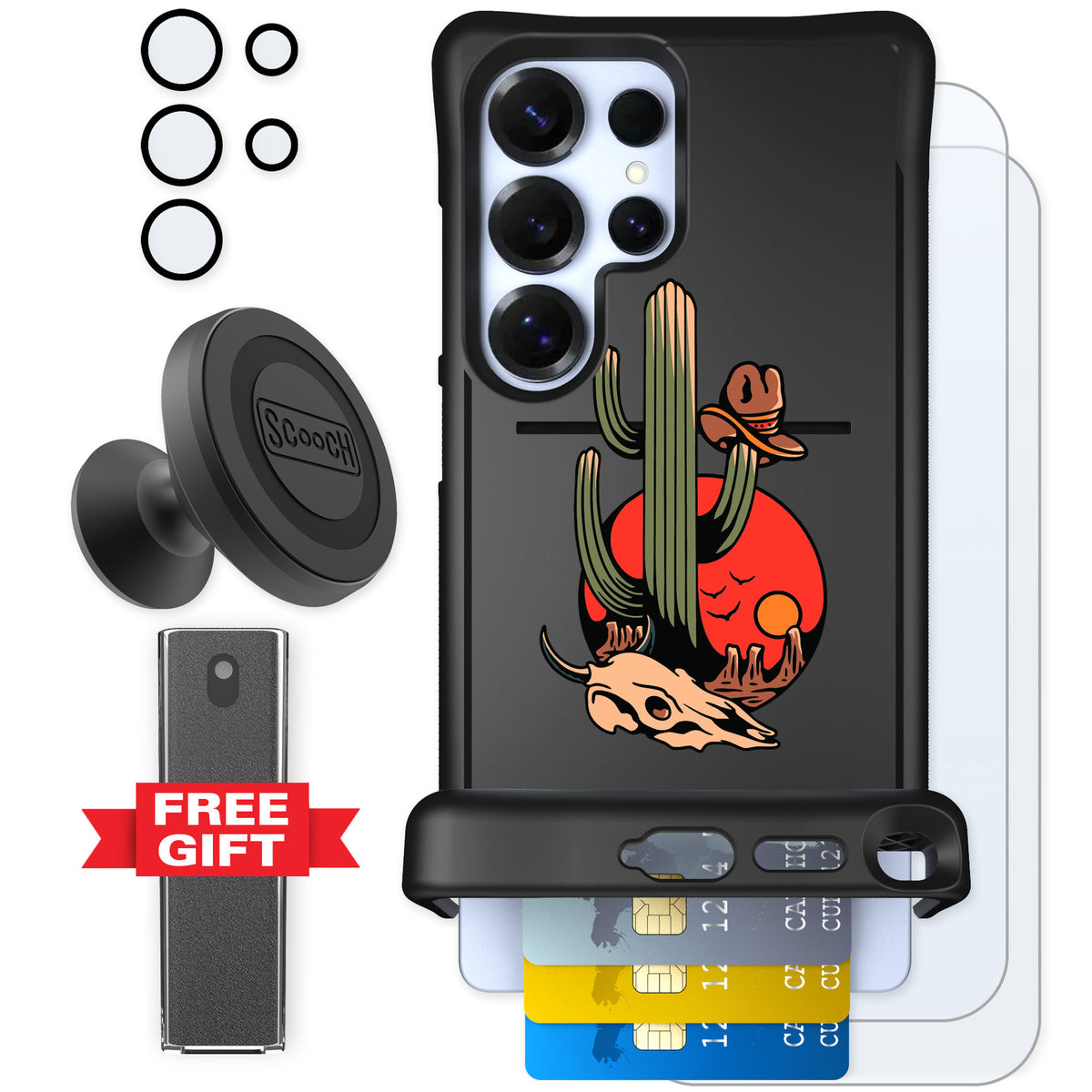 Scooch Wingmate Cactus Flash for Galaxy S25 Ultra — Defender Bundle
