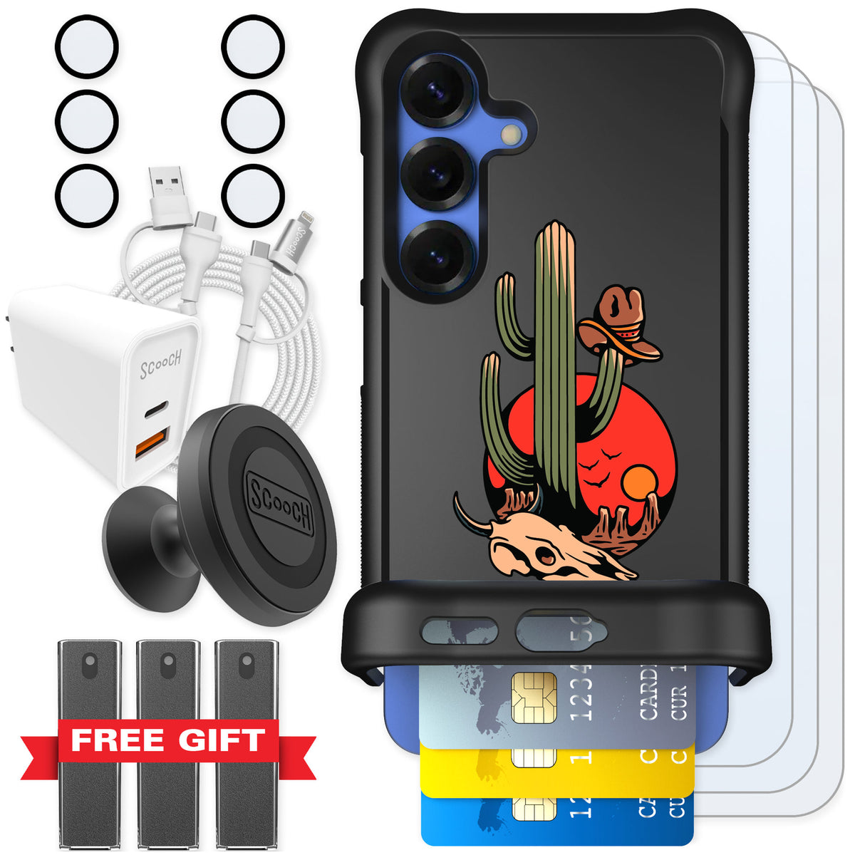 Scooch Wingmate Cactus Flash for Galaxy S25 — Ultimate Bundle