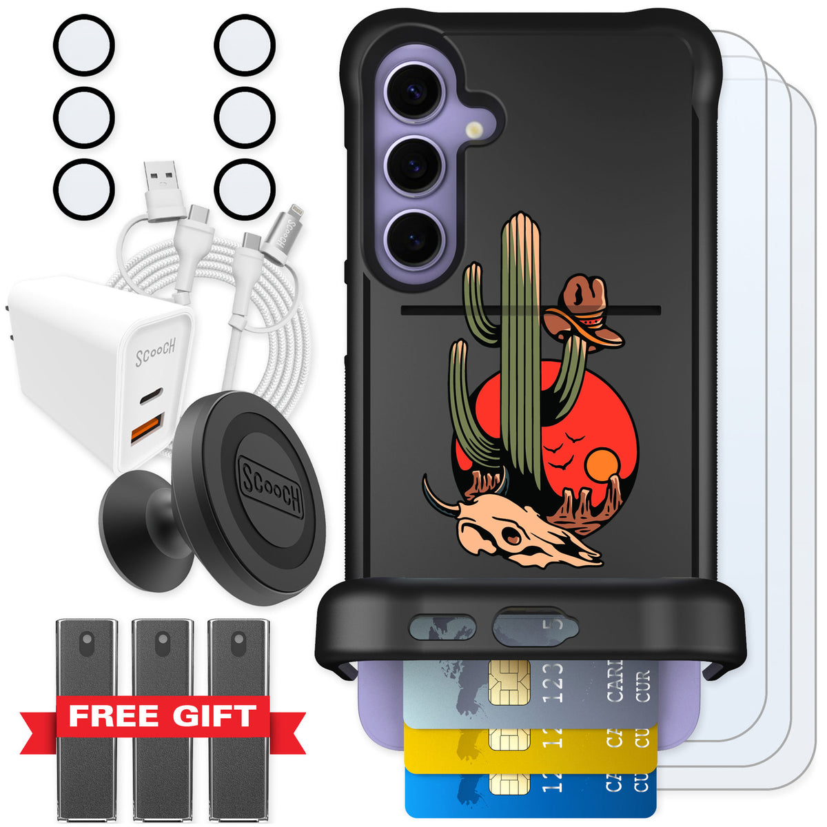 Scooch Wingmate Cactus Flash for Galaxy S24+ — Ultimate Bundle