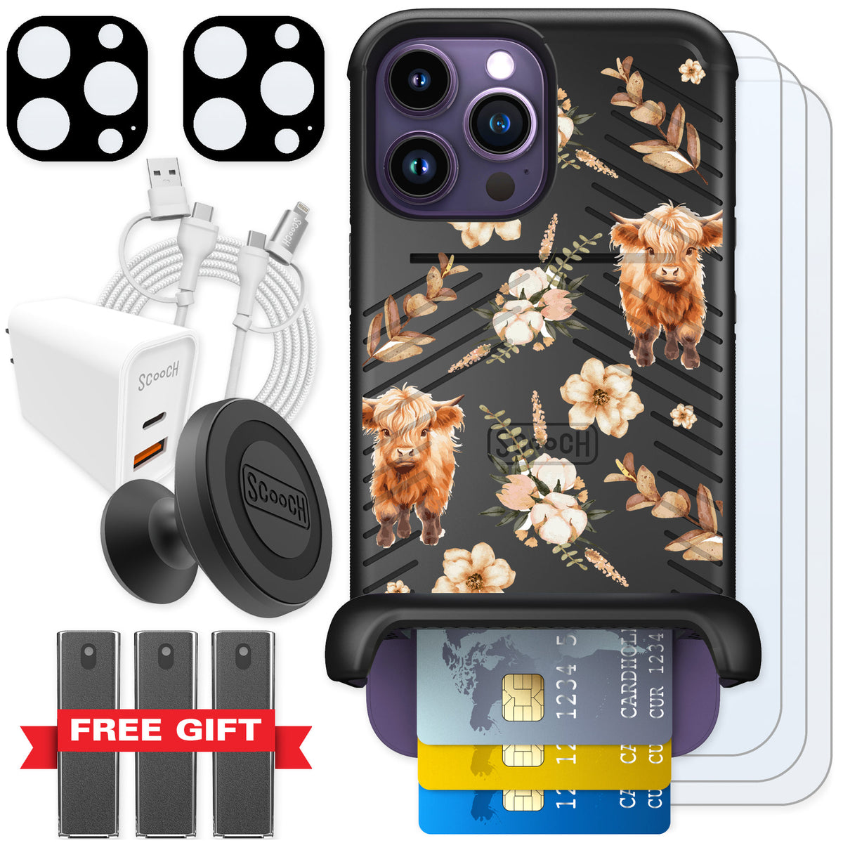 Scooch Wingmate Baby Cow for iPhone 14 Pro Max — Ultimate Bundle