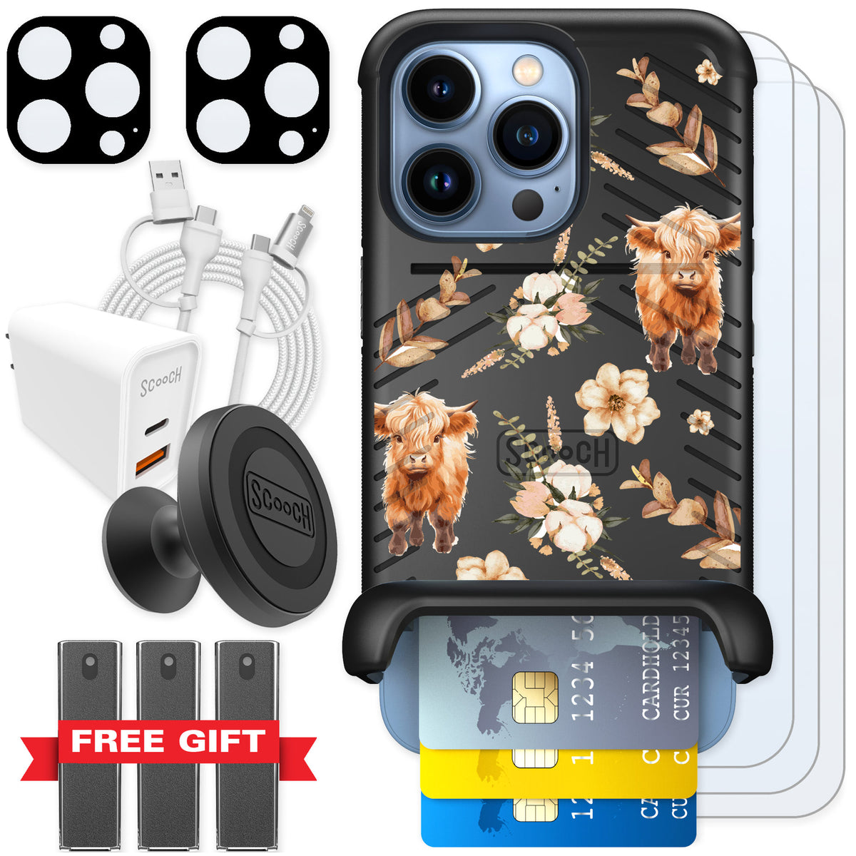 Scooch Wingmate Baby Cow for iPhone 13 Pro — Ultimate Bundle