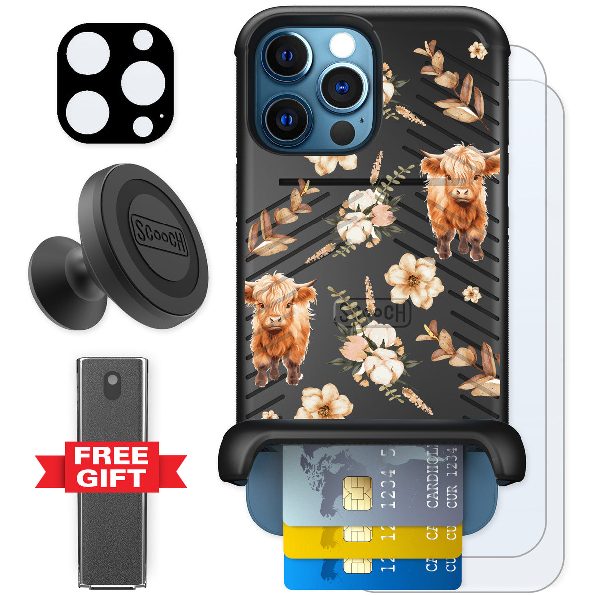 Scooch Wingmate Baby Cow for iPhone 12 Pro Max — Defender Bundle