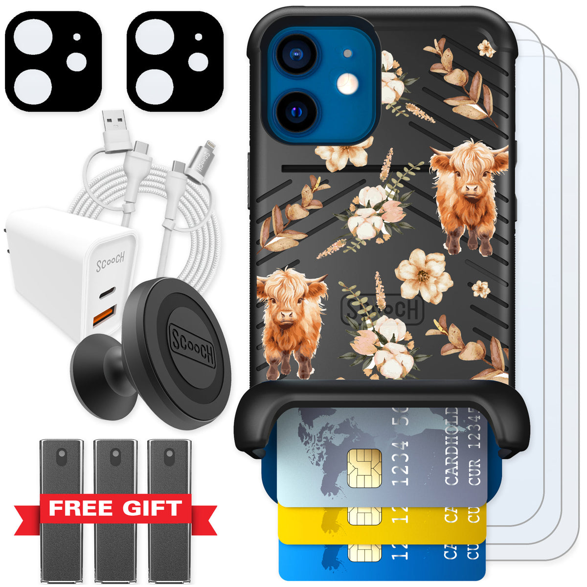 Scooch Wingmate Baby Cow for iPhone 12 mini — Ultimate Bundle