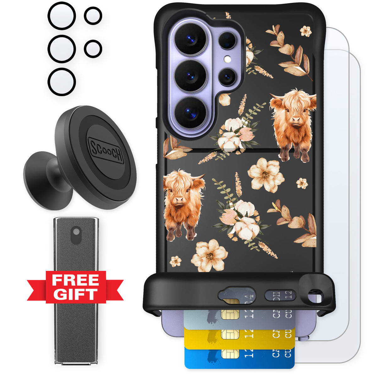 Scooch Wingmate Baby Cow for Galaxy S26 Ultra — Defender Bundle