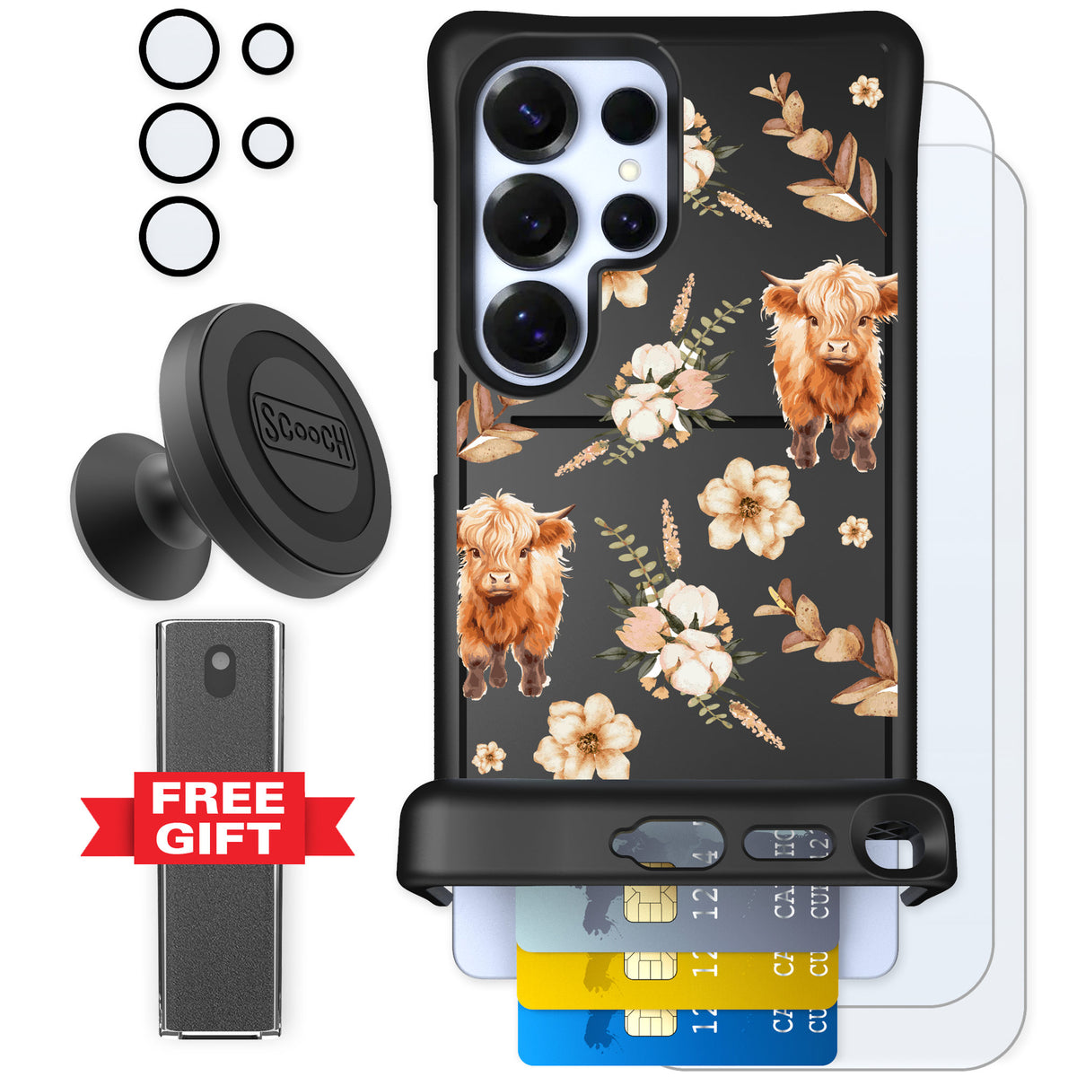 Scooch Wingmate Baby Cow for Galaxy S25 Ultra — Defender Bundle