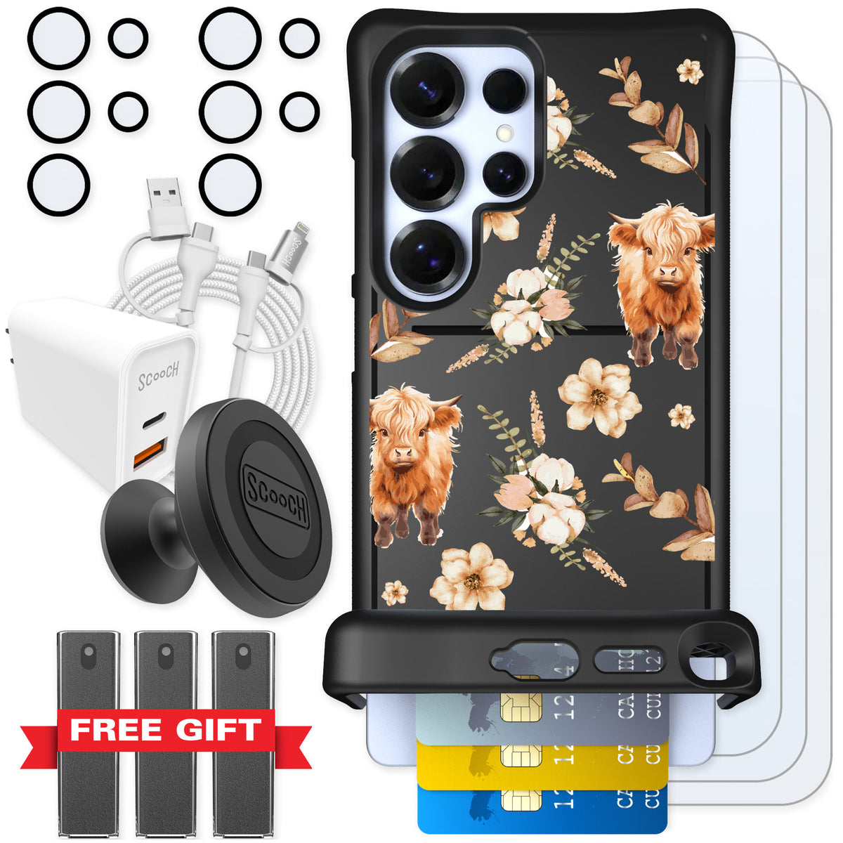 Scooch Wingmate Baby Cow for Galaxy S25 Ultra — Ultimate Bundle