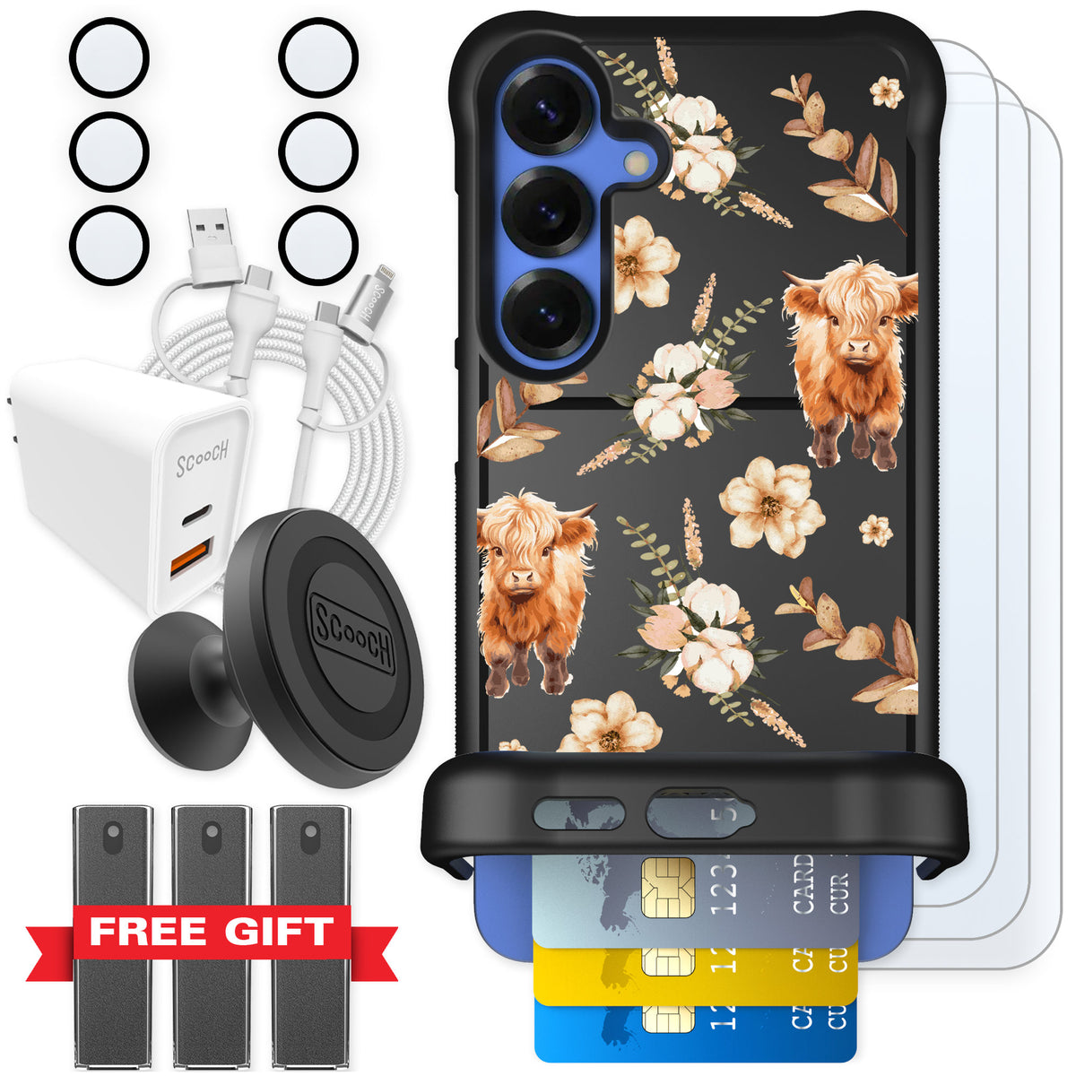 Scooch Wingmate Baby Cow for Galaxy S25+ — Ultimate Bundle