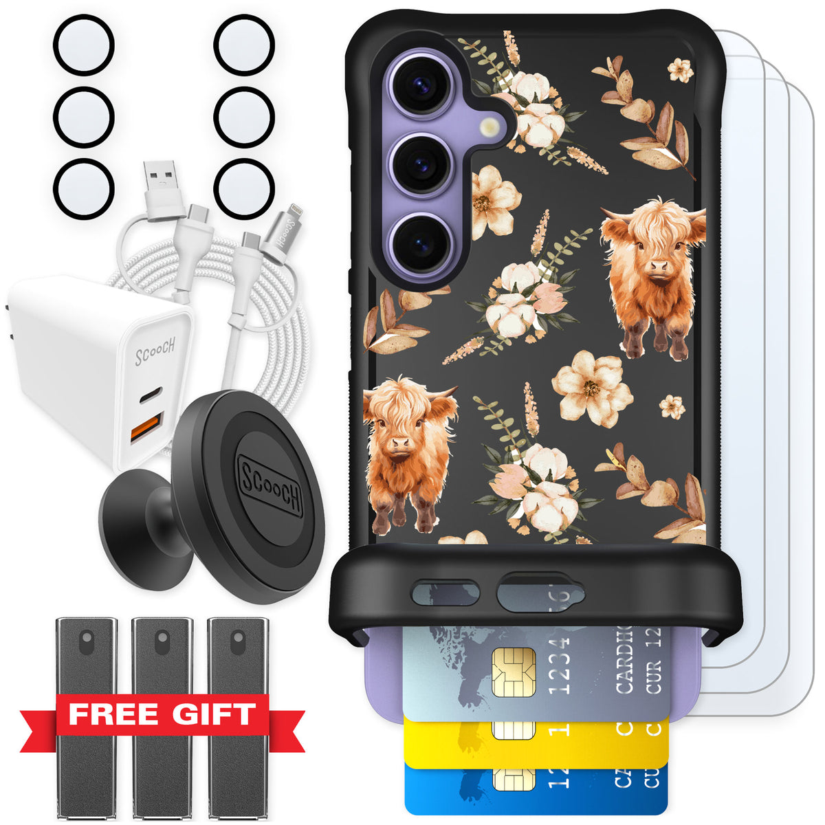 Scooch Wingmate Baby Cow for Galaxy S24 — Ultimate Bundle