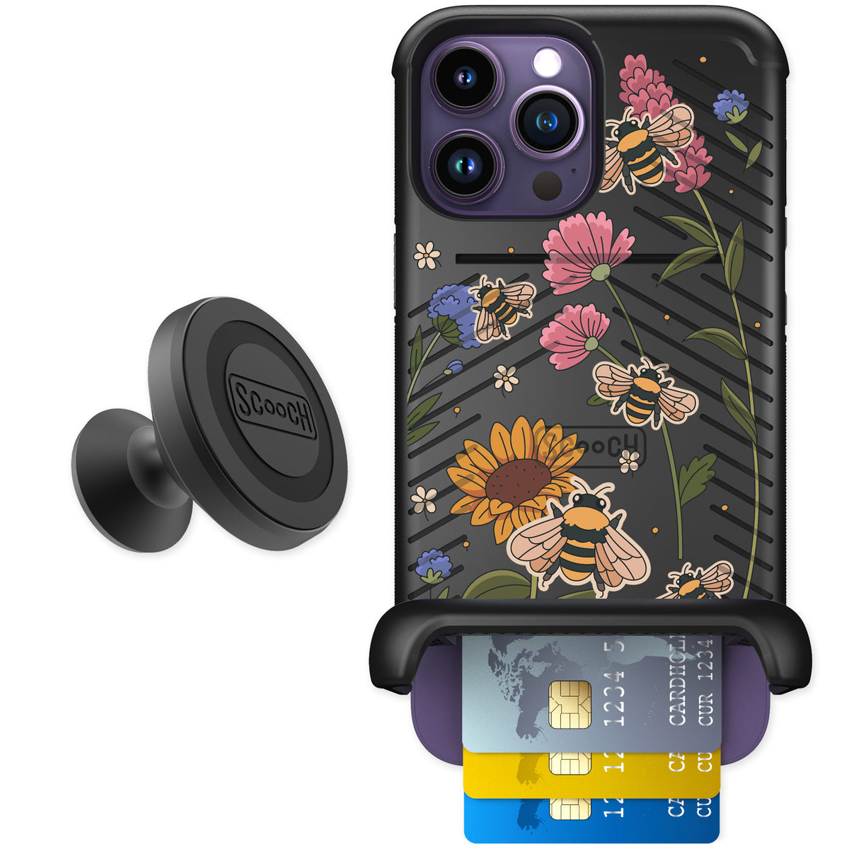 Scooch Wingmate Bee Happy for iPhone 14 Pro Max — Starter Bundle
