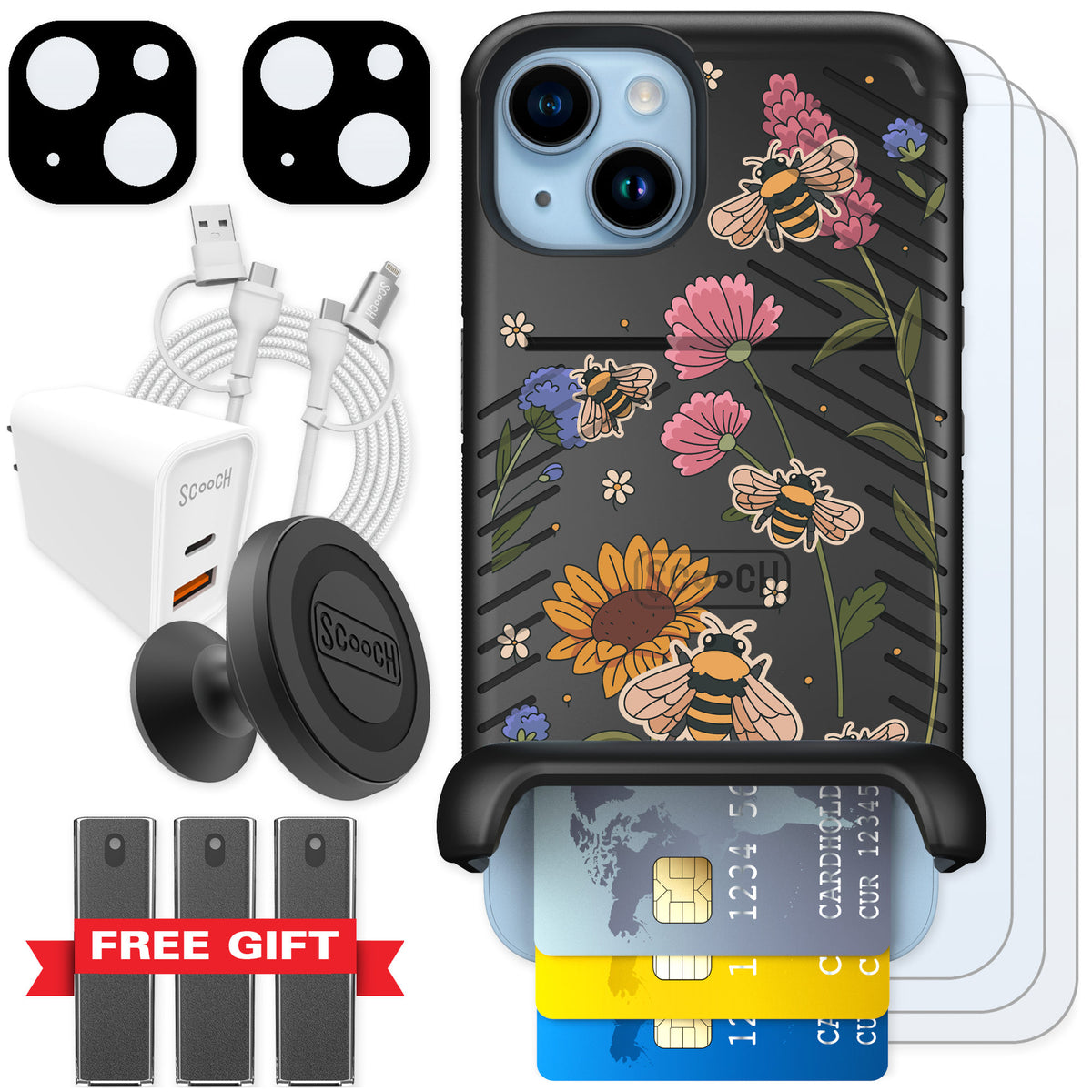 Scooch Wingmate Bee Happy for iPhone 14 — Ultimate Bundle