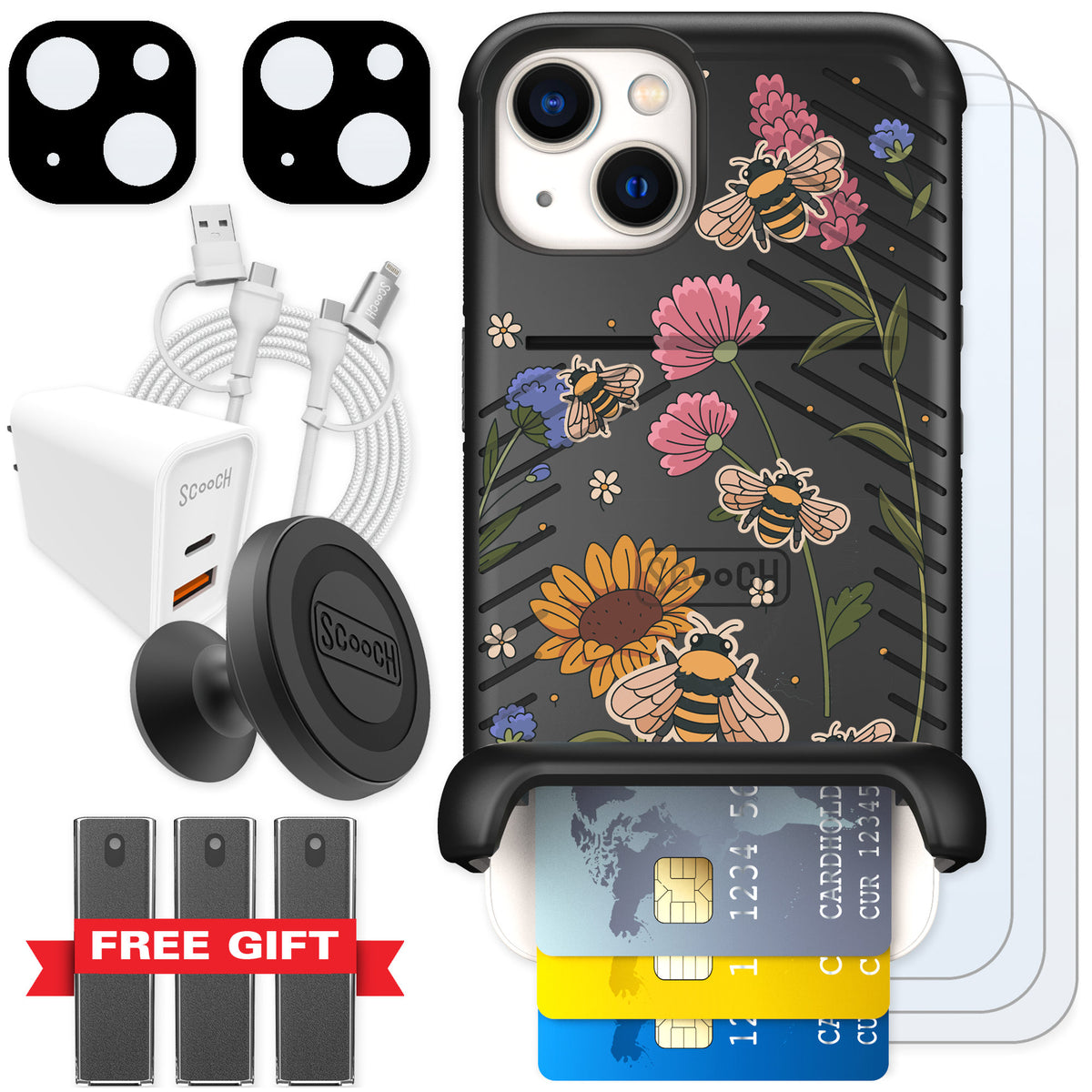 Scooch Wingmate Bee Happy for iPhone 13 — Ultimate Bundle