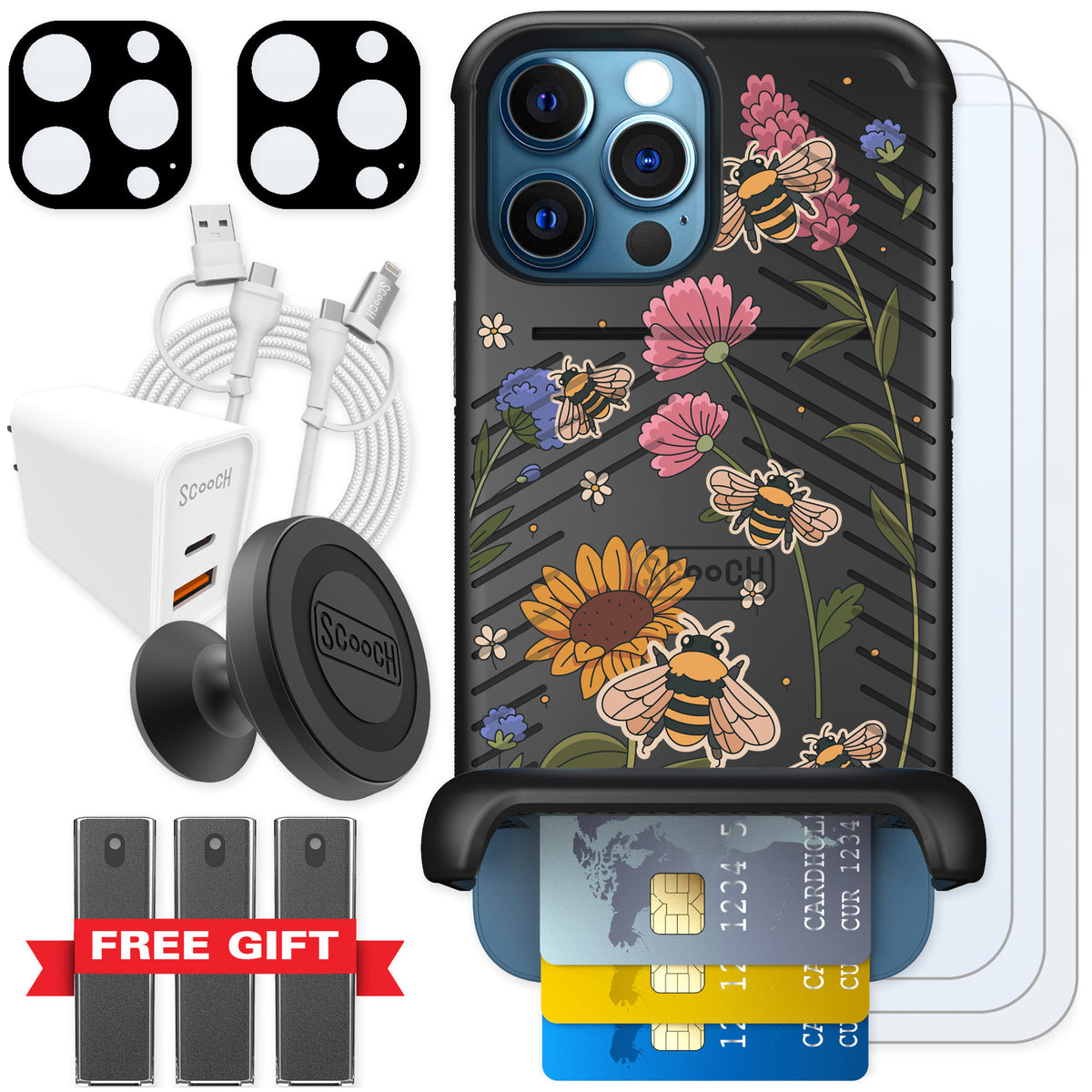 Scooch Wingmate Bee Happy for iPhone 12 Pro Max — Ultimate Bundle
