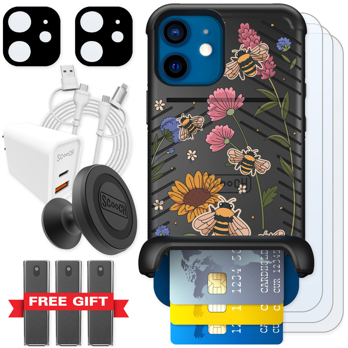 Scooch Wingmate Bee Happy for iPhone 12 — Ultimate Bundle