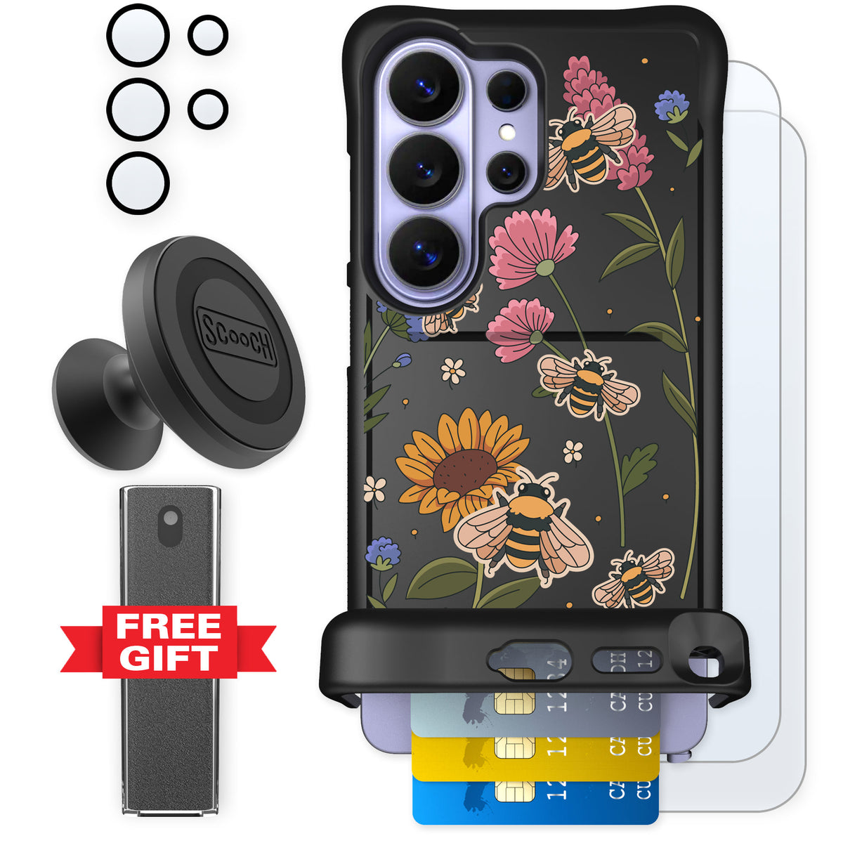 Scooch Wingmate Bee Happy for Galaxy S26 Ultra — Defender Bundle