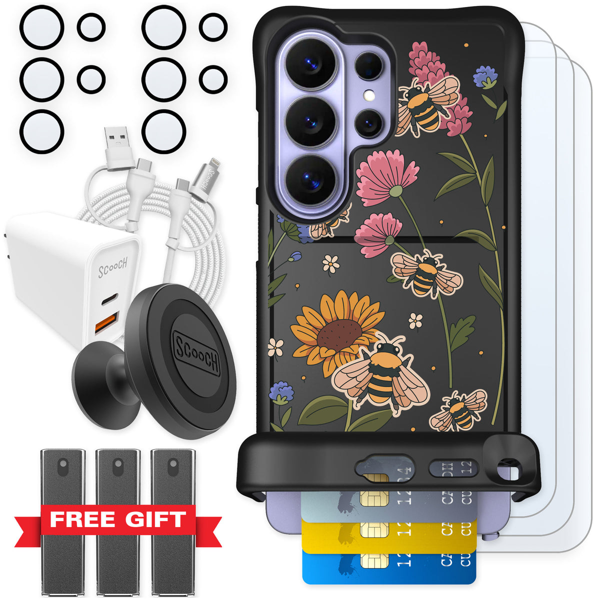 Scooch Wingmate Bee Happy for Galaxy S26 Ultra — Ultimate Bundle
