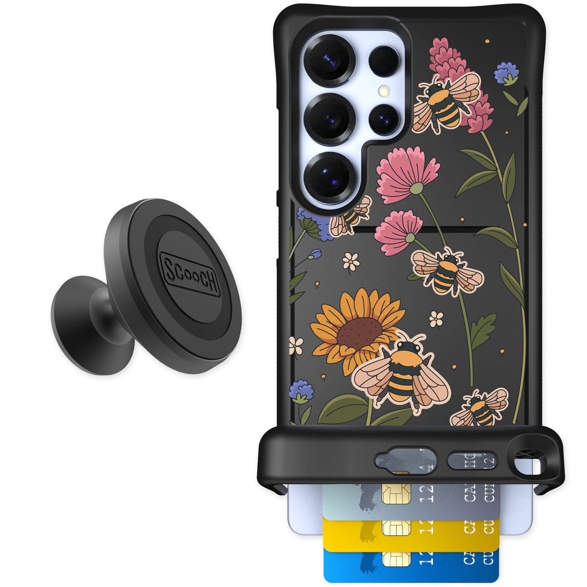Scooch Wingmate Bee Happy for Galaxy S25 Ultra — Starter Bundle