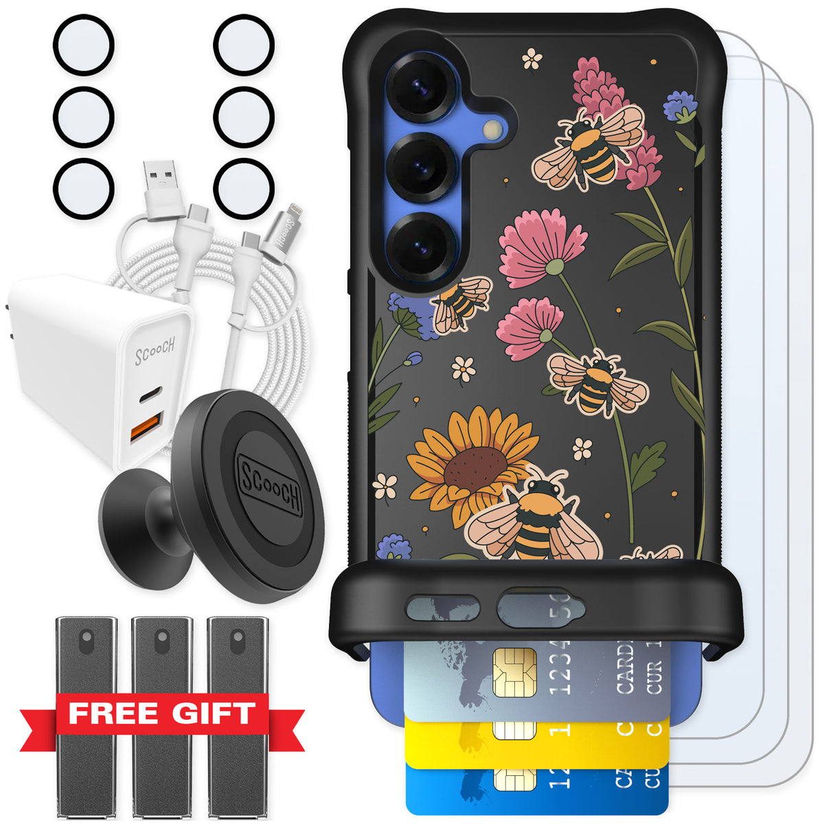 Scooch Wingmate Bee Happy for Galaxy S25 — Ultimate Bundle