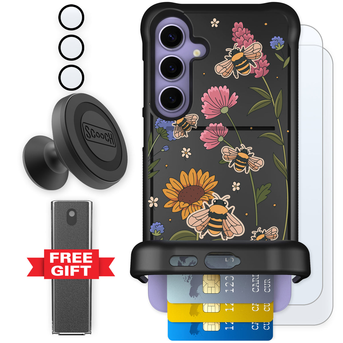 Scooch Wingmate Bee Happy for Galaxy S24+ — Defender Bundle