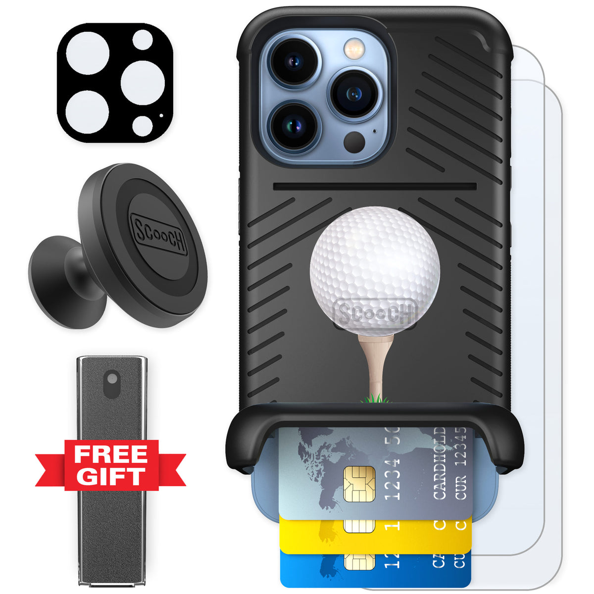 Scooch Wingmate Tee Time for iPhone 13 Pro — Defender Bundle