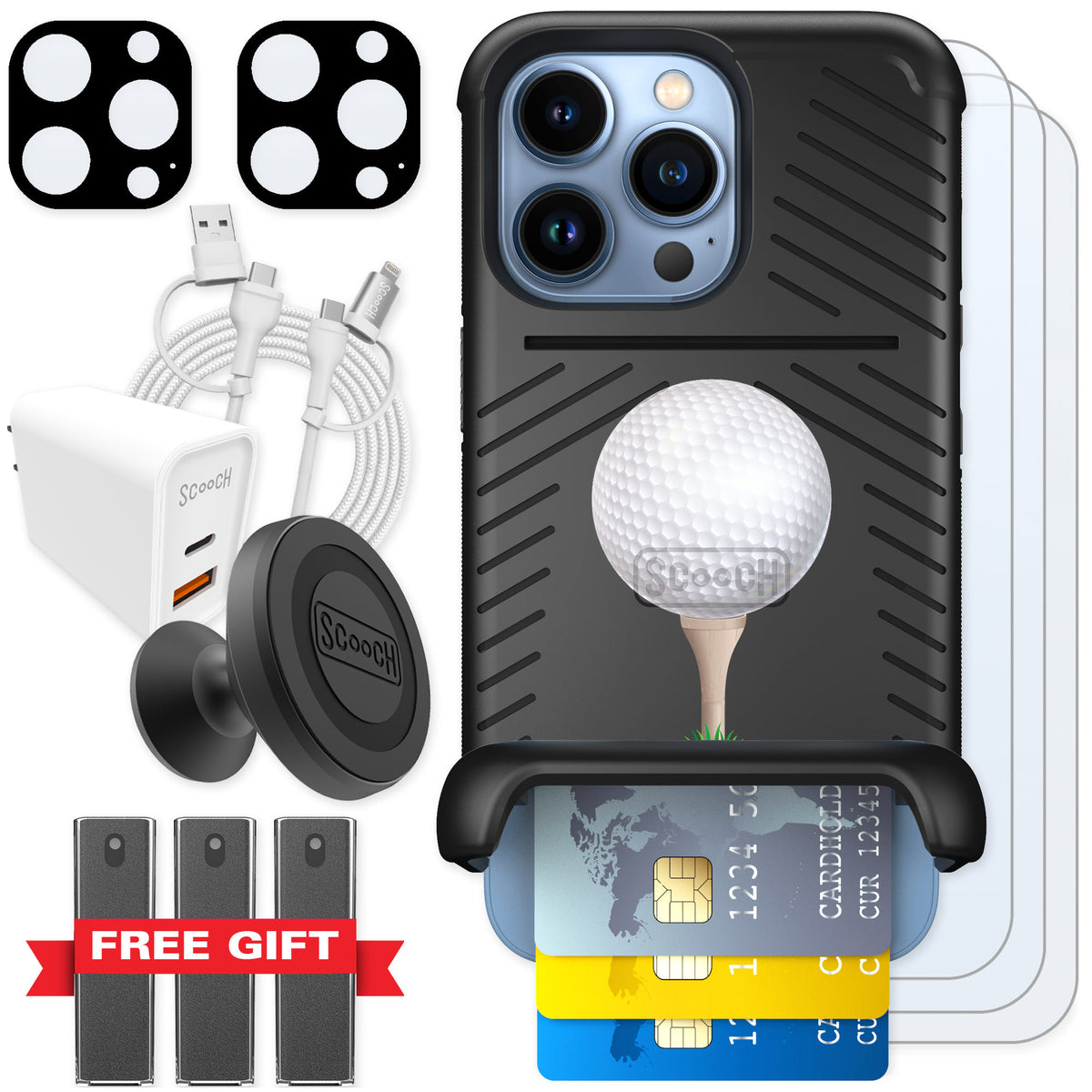 Scooch Wingmate Tee Time for iPhone 13 Pro — Ultimate Bundle