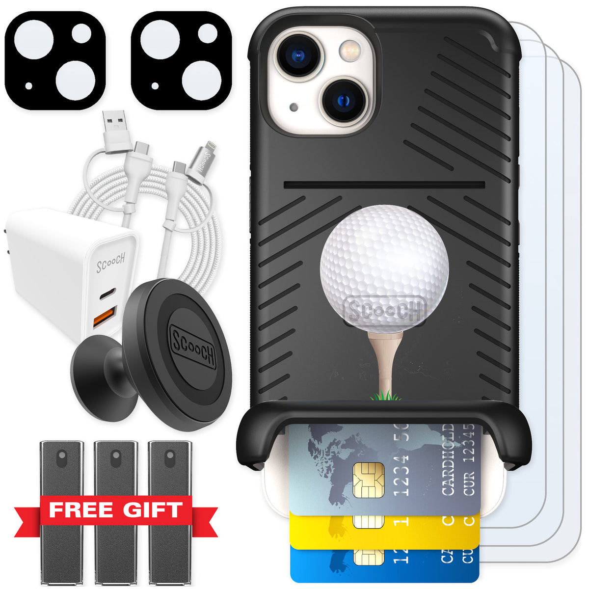 Scooch Wingmate Tee Time for iPhone 13 — Ultimate Bundle