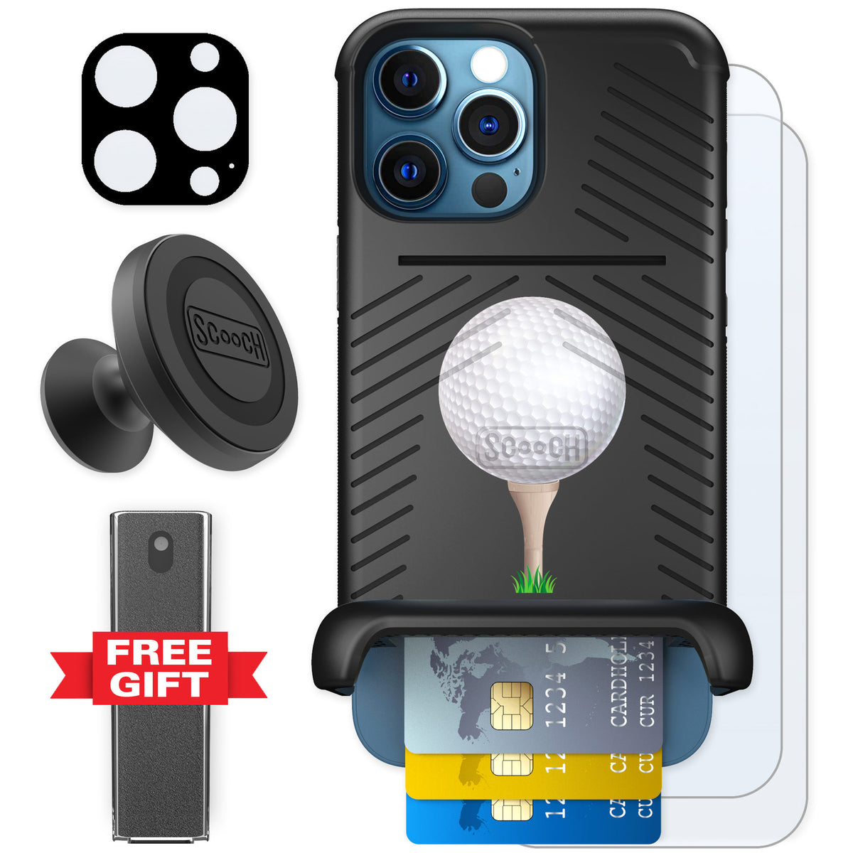 Scooch Wingmate Tee Time for iPhone 12 Pro — Defender Bundle