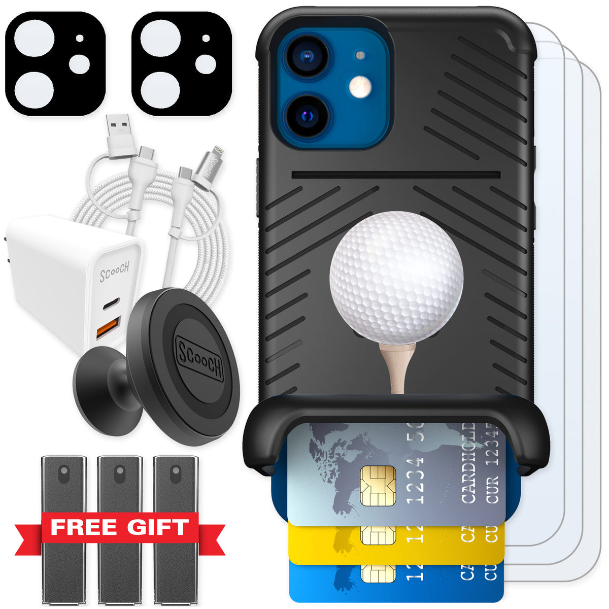Scooch Wingmate Tee Time for iPhone 12 mini — Ultimate Bundle