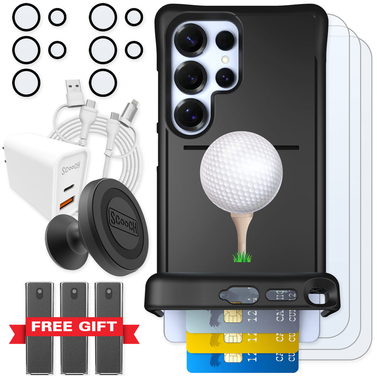 Scooch Wingmate Tee Time for Galaxy S25 Ultra — Ultimate Bundle
