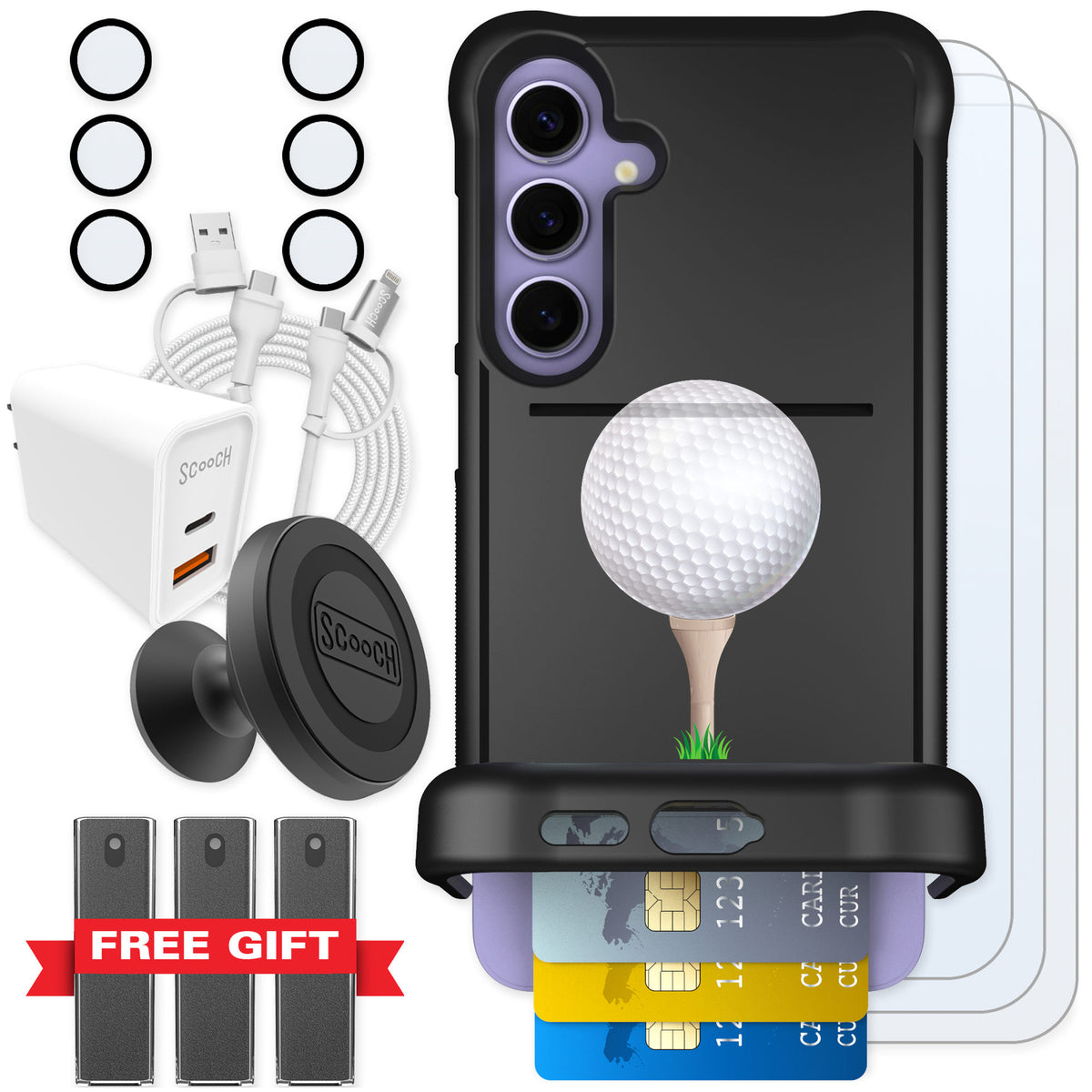Scooch Wingmate Tee Time for Galaxy S24+ — Ultimate Bundle