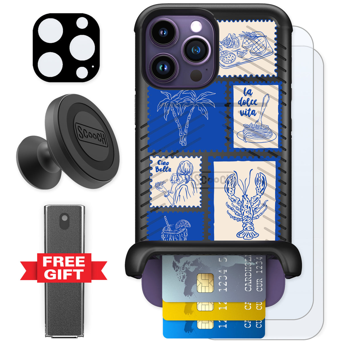 Scooch Wingmate Euro Summer for iPhone 14 Pro Max — Defender Bundle