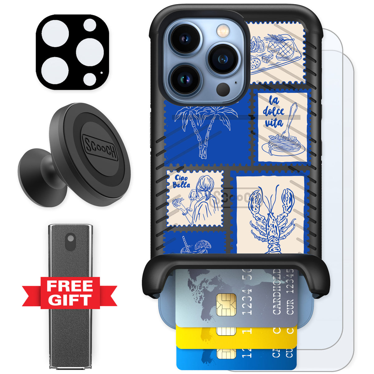 Scooch Wingmate Euro Summer for iPhone 13 Pro — Defender Bundle
