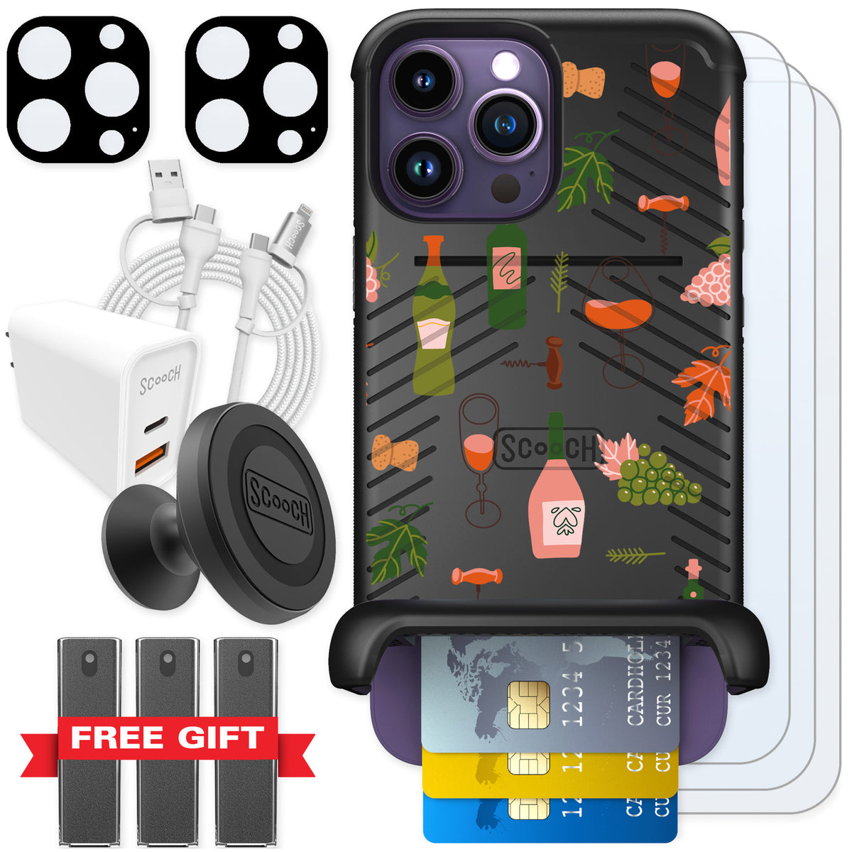 Scooch Wingmate Vino Vibes for iPhone 14 Pro Max — Ultimate Bundle