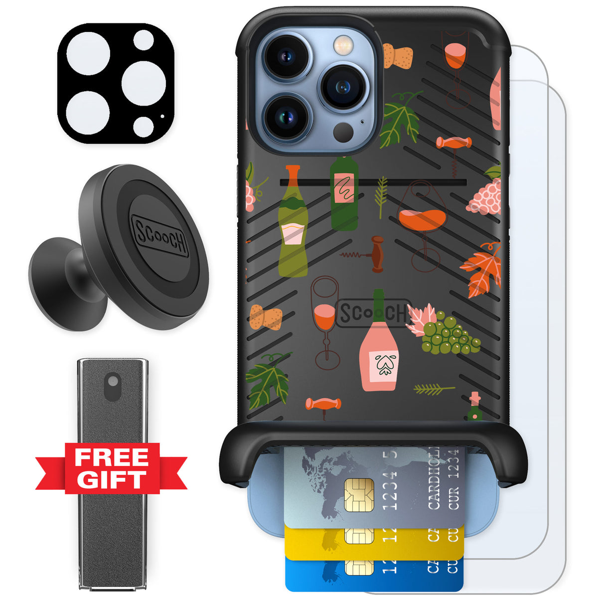 Scooch Wingmate Vino Vibes for iPhone 13 Pro Max — Defender Bundle