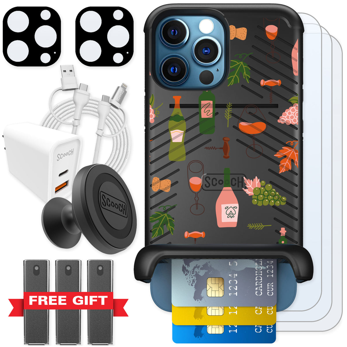 Scooch Wingmate Vino Vibes for iPhone 12 Pro Max — Ultimate Bundle
