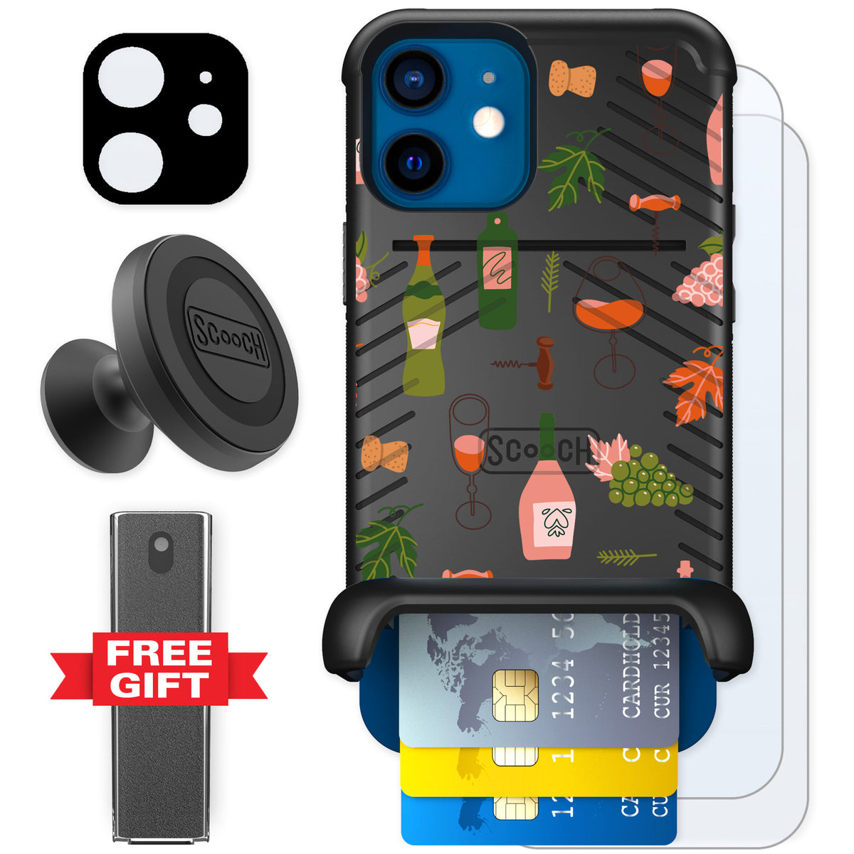 Scooch Wingmate Vino Vibes for iPhone 12 — Defender Bundle