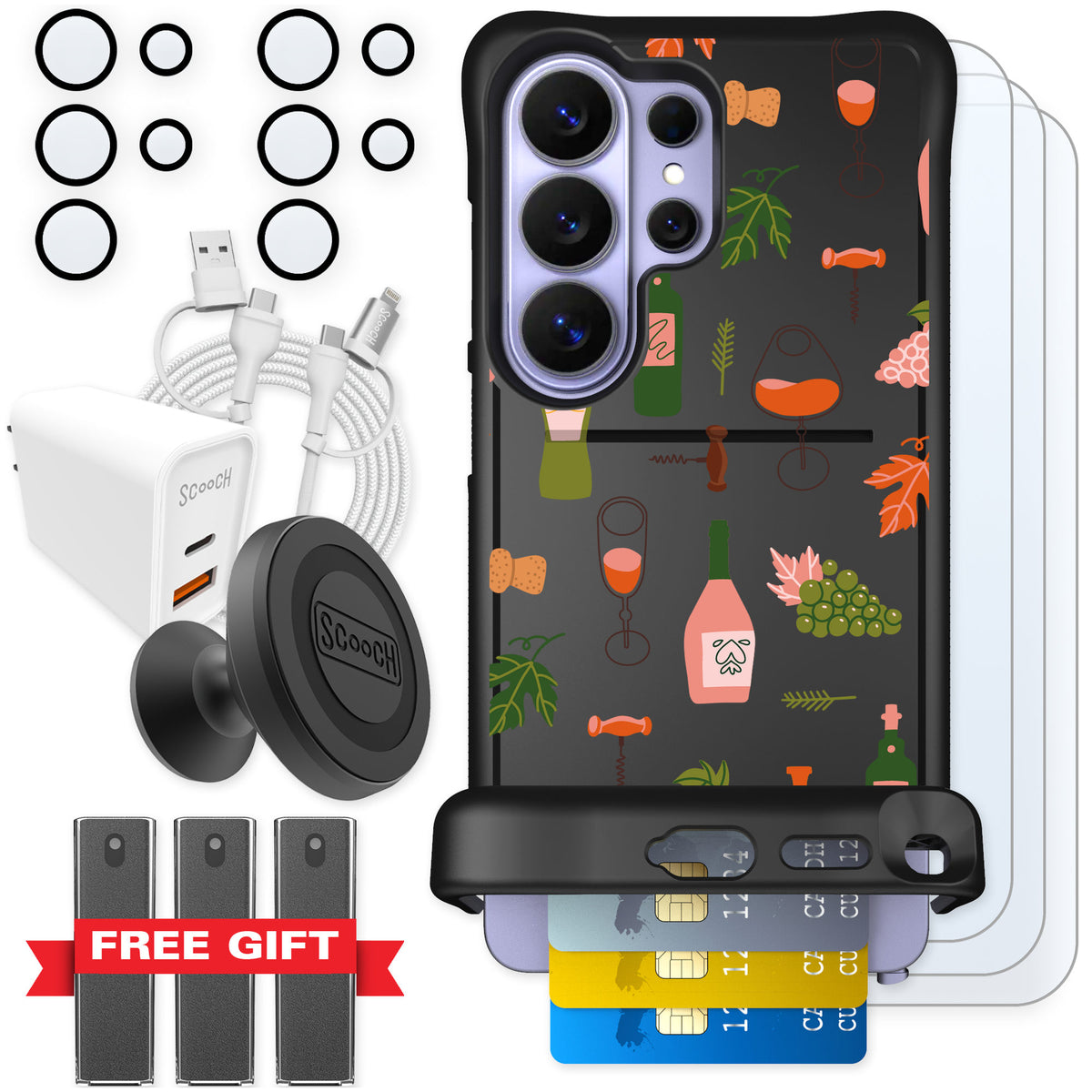 Scooch Wingmate Vino Vibes for Galaxy S26 Ultra — Ultimate Bundle