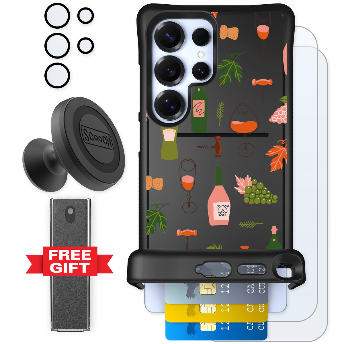 Scooch Wingmate Vino Vibes for Galaxy S25 Ultra — Defender Bundle