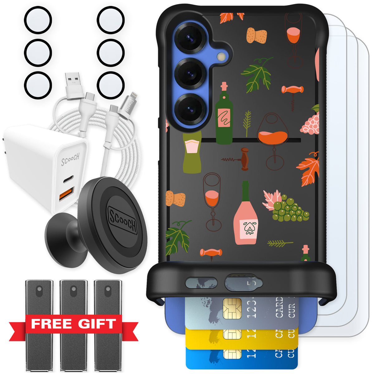 Scooch Wingmate Vino Vibes for Galaxy S25+ — Ultimate Bundle