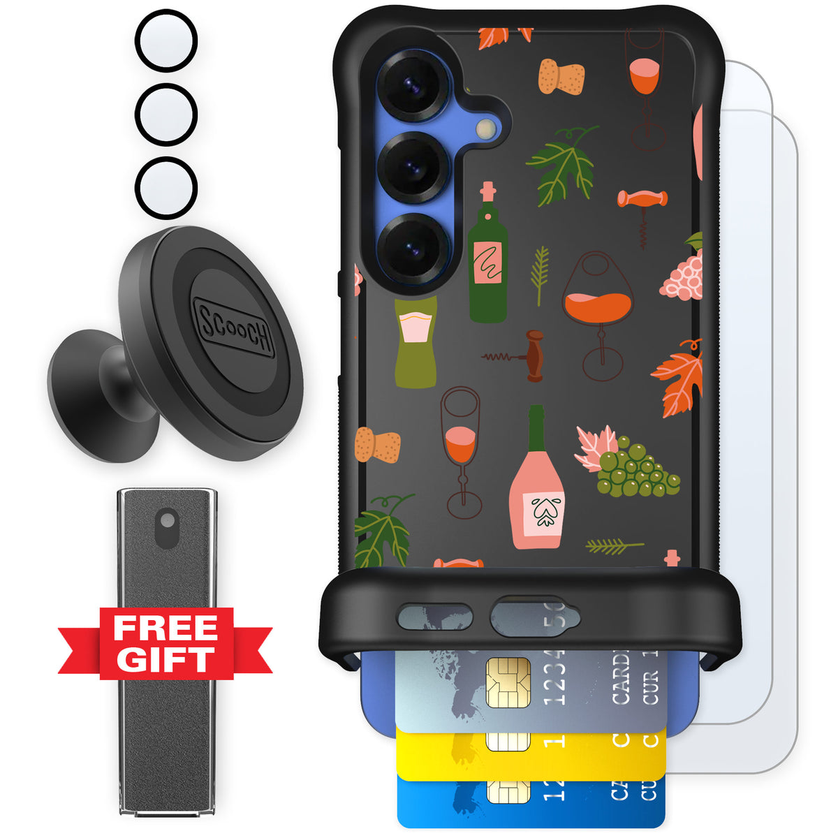 Scooch Wingmate Vino Vibes for Galaxy S25 — Defender Bundle