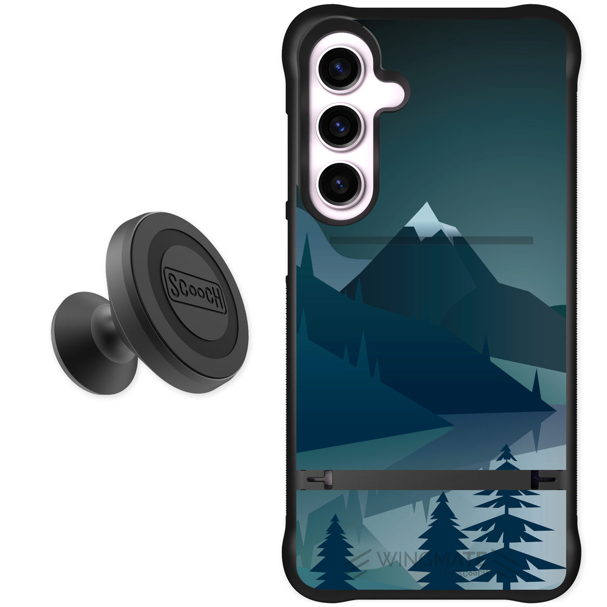 Scooch Wingmate Midnight Ridge for Galaxy S24+ — Starter Bundle