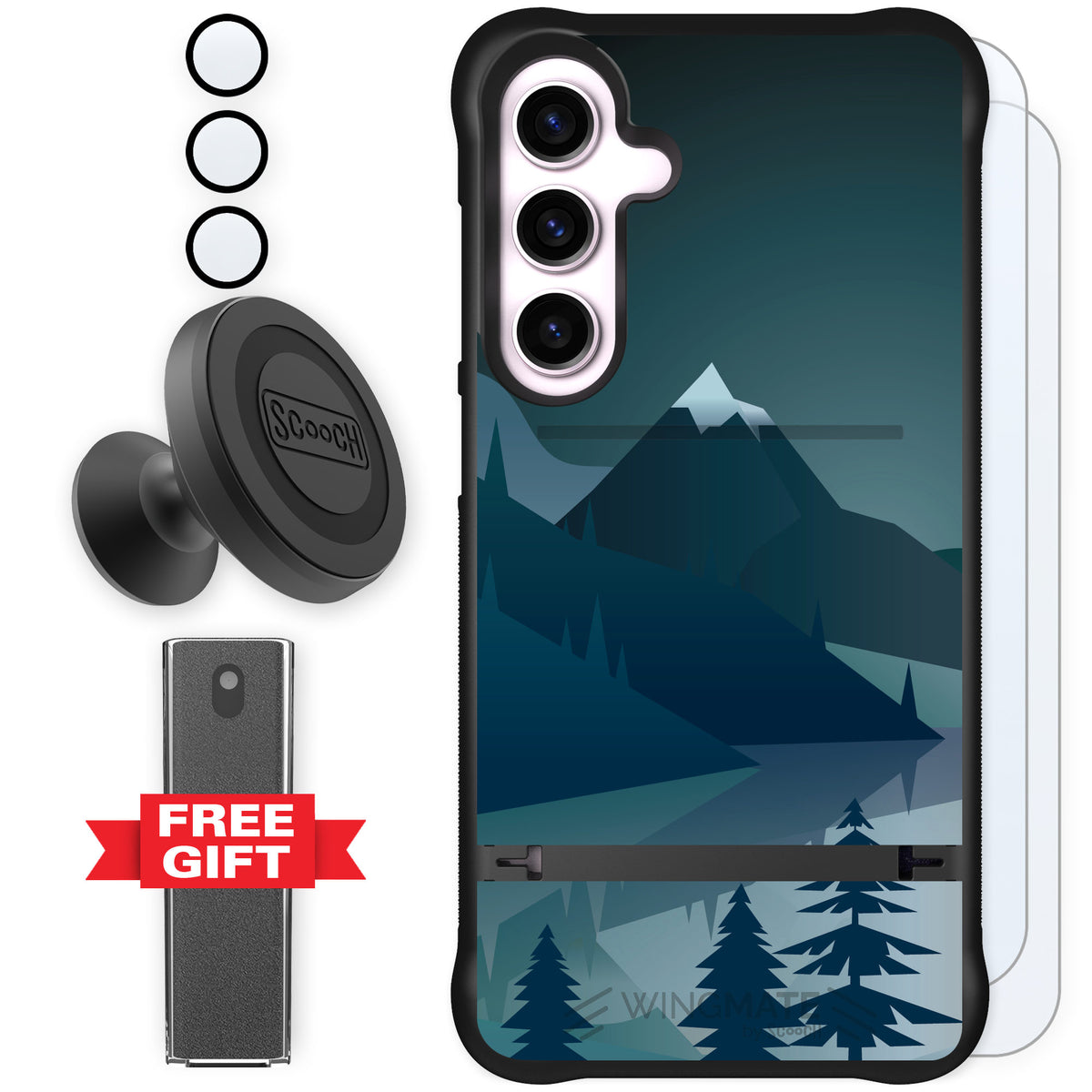Scooch Wingmate Midnight Ridge for Galaxy S24+ — Defender Bundle