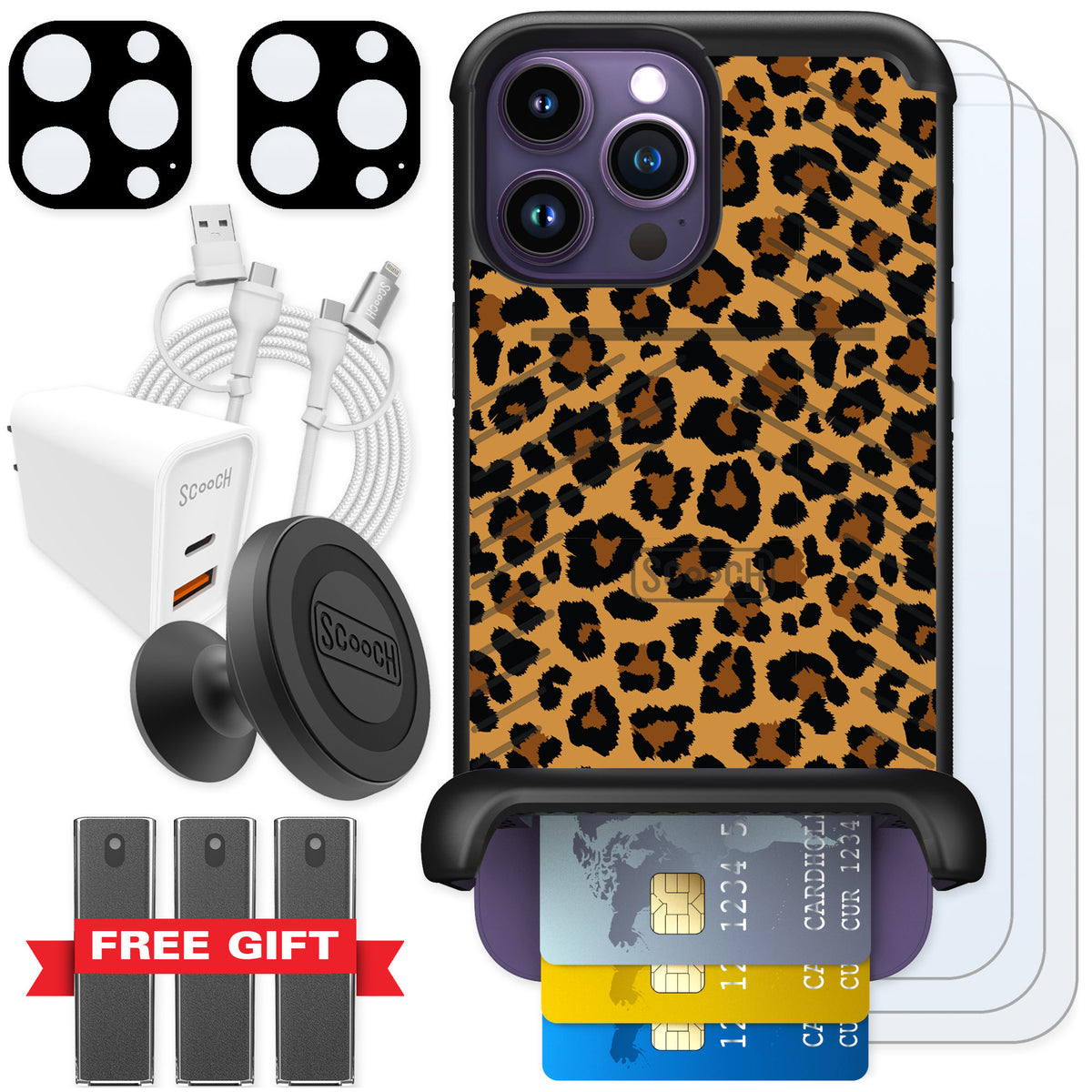 Scooch Wingmate Fierce Feline for iPhone 14 Pro Max — Ultimate Bundle