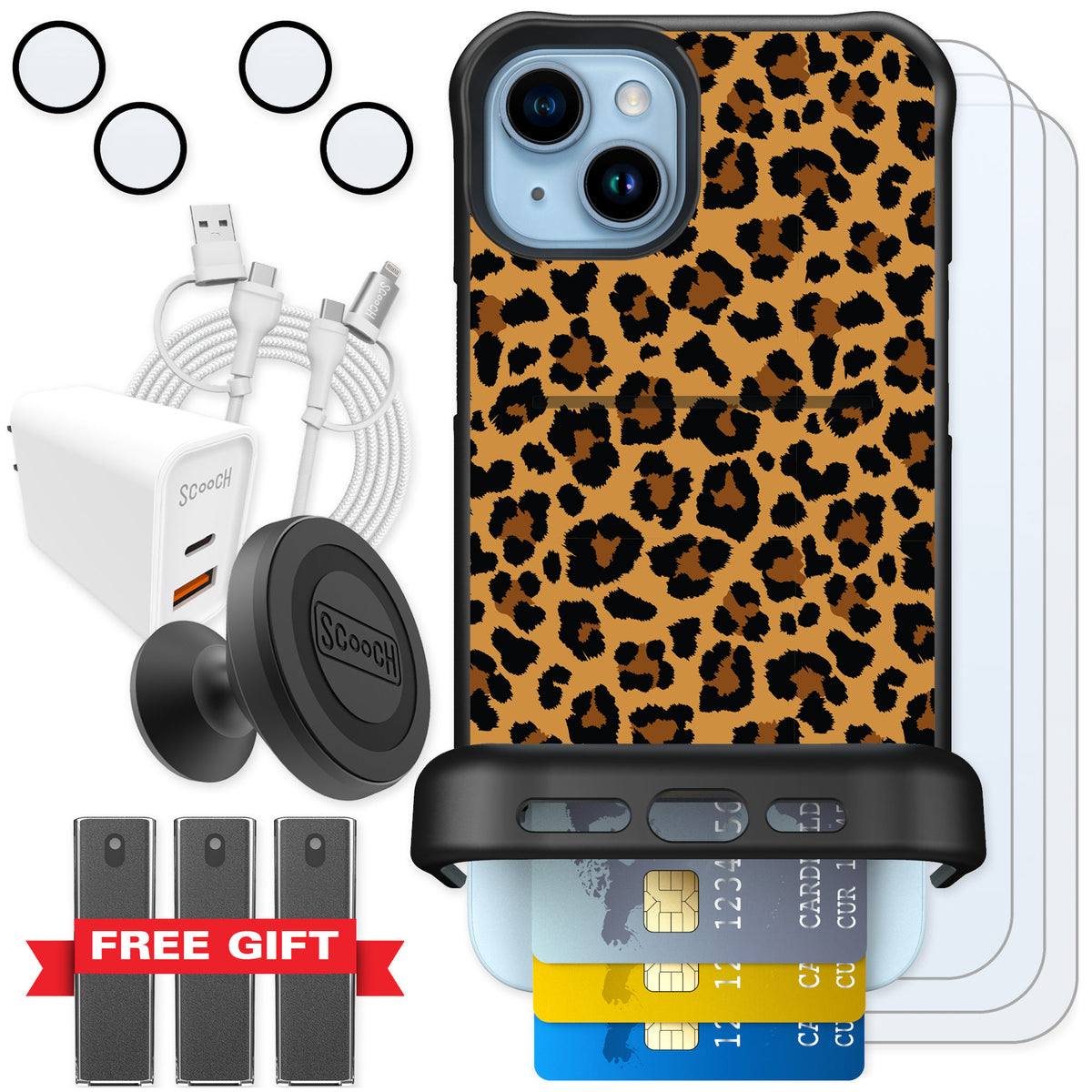 Scooch Wingmate Fierce Feline for iPhone 14 Plus — Ultimate Bundle