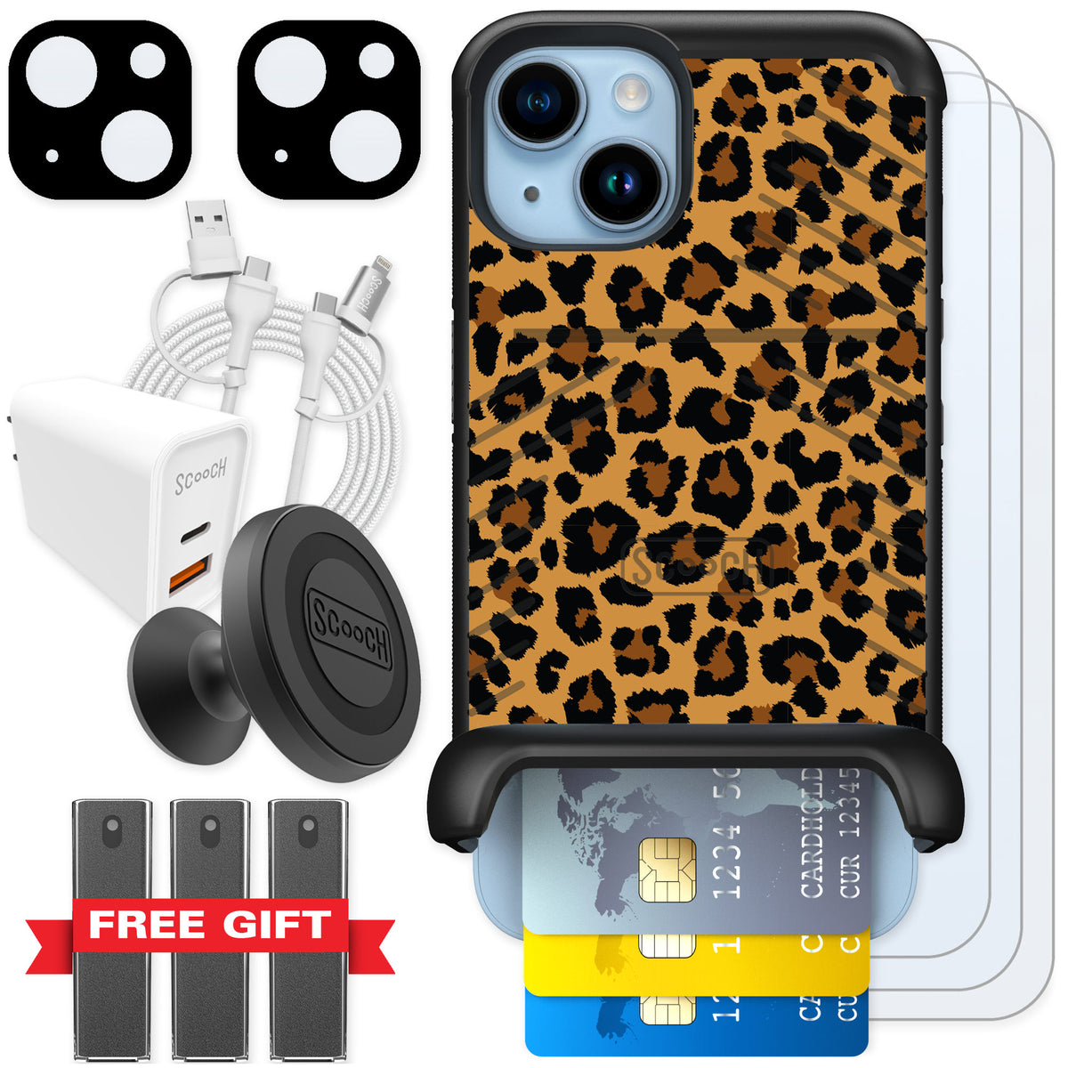 Scooch Wingmate Fierce Feline for iPhone 14 — Ultimate Bundle